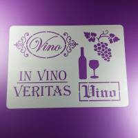 Schablone In Vino Veritas Weinrebe 5 Motive - BS30 Bild 1