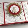 Wollfilz-Geldbörse für das schnelle Kleingeld - optional in weihnachtlicher Geschenkbox,  Weinrot / Hellblau Bild 2
