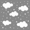 143 Wandtattoo Wolken, Sterne und Punkte Set grau weiß - 87 Stück - in 6 vers. Größen - süße Baby Kinderzimmer Wanddeko Aufkleber Sticker Bild 3