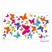 004 Wandtattoo Schmetterlinge Schwarm bunt orange pink blau grün gelb Kinderzimmer Wanddeko Aufkleber Sticker in 6 Größen *nikima* Bild 1