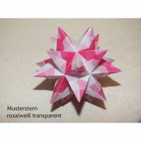 Origami Bastelset Bascetta 10 Sterne transparent-rosa 5,0 cm x 5,0 cm Bild 1