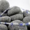 außergewöhnliche Kette in safirblau und transparent, elegant Halskette auch als Brautschmuck geeignet Bild 3