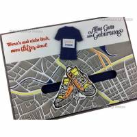 Geburtstagskarte Marathon Joggen Kullerkarte individualisierbar Bild 1