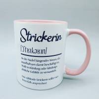 Tasse Strickerin (Stricken) - in verschiedenen Farben möglich - Kaffeetasse - Kaffeebecher - Becher Bild 1