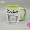 Tasse Strickerin (Stricken) - in verschiedenen Farben möglich - Kaffeetasse - Kaffeebecher - Becher Bild 2