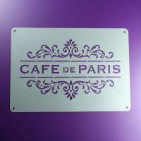 Schablone Cafe de Paris Ornament Schriftzug - BO62 Bild 1