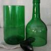 Blumentopf, Hydrotopf aus grünem Glas , Übertopf, Flasche-Upcycling, Geschenk, Kräuter-Topf, Glas-Topf Bild 2