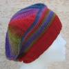 Baskenmütze Damenmütze gestrickt schöner Farbverlauf Rot Pink Blau Grün Lila  ➜ Bild 5
