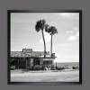 Florida Palmen Meer, Kunstdruck Poster gerahmt 53 x 53 cm, Vintage Art, Gerahmte Bilder, Schwarz weiß Fotografie, Fotokunst Bild 1