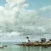 Cloudy - Leinwandbild 65 x 40 cm Kunstdruck, Leuchtturm, Meer, Wolken, Vintage Art, aufhängfertiges Wandbild, Fotografie, Photochrom Kunst Druck Bild 3
