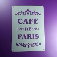 Schablone Cafe de Paris Schrift Ornament - BO60 Bild 1