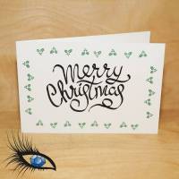 [2019-0276] Klappkarte "Merry Christmas / Weihnachten" - handgeschrieben Bild 1