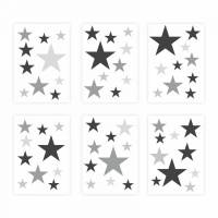 129 Wandtattoo Sterne-Set schwarz grau 60 Stück Sternenhimmel - Bezaubernde Kinderzimmer Sticker und Aufkleber für Möbel- und Wanddeko Bild 1
