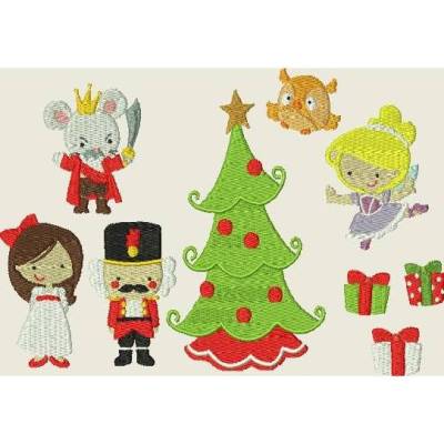 Stickdatei Weihnachten Der Nussknacker, Zuckerfee, Mäusekönig, Ballerina, Maschinenstickerei  274
