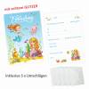 5 Einladungskarten Meerjungfrauen Wasser mit GLITZER inkl. 5 transparenten Briefumschlägen Kindergeburtstag Mädchen Einladung Bild 2