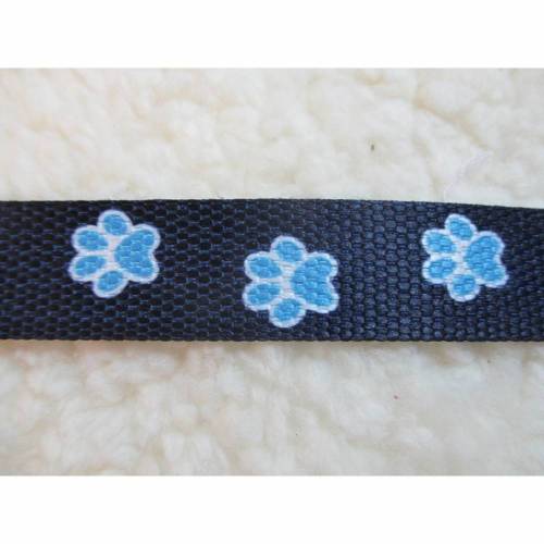  Gurtband Pfoten marineblau-blau Breite 20 mm  ( 2,20 €/m)