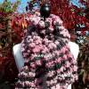 Voluminöser kuscheliger Schal * Wolle gestrickt * Einzelstück * rosa-schwarz Bild 2