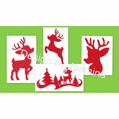 Plotterdatei Weihnachten " Rentier Hirsch / Christmas  / SVG