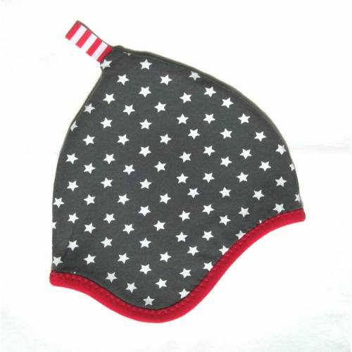 Wendemütze - Mütze - Wende-Zipfelmütze STARS - KU 44/46 - Einzelstück!