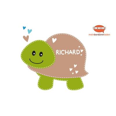 Wandtattoo: Schildkröte Herzchen - mit Name personalisierbar