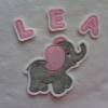 Applikation / Aufnäher süsser Elefant wahlweise mit Buchstaben Bild 1