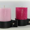 Kerzenhalter, Stumpenkerze mit Ledermanschette in verschiedenen Farben, Kerze minimalistisch, industrial Leder Bild 4
