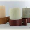 Kerzenhalter, Stumpenkerze mit Ledermanschette in verschiedenen Farben, Kerze minimalistisch, industrial Leder Bild 6