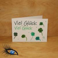 [2019-0578] Klappkarte "Viel Glück" - handgeschrieben + handgezeichnet Bild 1