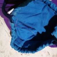 Rucksack Tasche Beutel  lila blau aus Canvas Bild 4