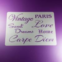 Schablone Vintage Sweet Dreams Home Paris - BS33 Bild 1