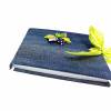 Upcycling Tagebuch Notizbuch Jeans mit Stoffblume Bild 3