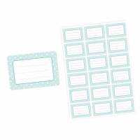 72 Blanko Etiketten mint Punkte Retro - 64 x 45 mm - Universaletiketten Haushaltsetiketten Sticker Aufkleber Bild 1