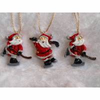 Baumschmuck Santa on Ice, Weihnachstmann 3 Tlg, Christbaumschmuck, Weihnachstdeko, Weihnachten,Adventsdeko, Geschenkanhänger Bild 1