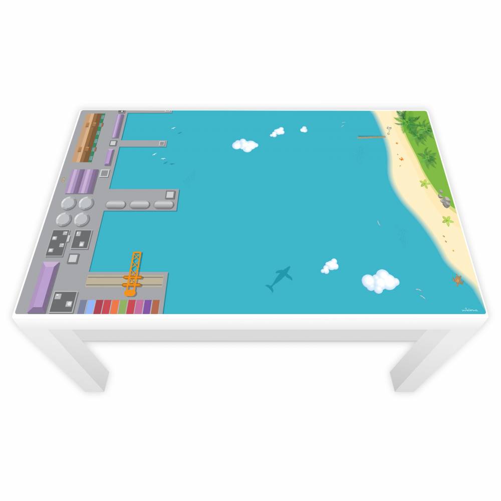 Spielfolie für LACK Tisch Hafen und Insel Bild 1