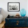 Segelboote im Hafen - Meer -  Kunstdruck gerahmt 39 x 29 cm - Historische Schwarz weiß Fotografie von 1902 - gerahmte Bilder -  Vintage Art Bild 2