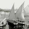 Segelboote im Hafen - Meer -  Kunstdruck gerahmt 39 x 29 cm - Historische Schwarz weiß Fotografie von 1902 - gerahmte Bilder -  Vintage Art Bild 3