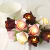 LED Lichterkette mit Rosen aus Papier in warmen Farben, Wohnzimmerdeko, Tischdeko Geburtstag, Weihnachtsgeschenk Frauen Bild 8