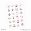 24 Adventskalender Zahlen Aufkleber Aquarell - rund 4 cm Ø - Sticker Weihnachten zum basteln dekorieren DIY Bild 2
