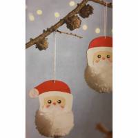 DIY Holz-Schablone für 1 Pompon-Weihnachtsmann, Bastel-Set Bild 1