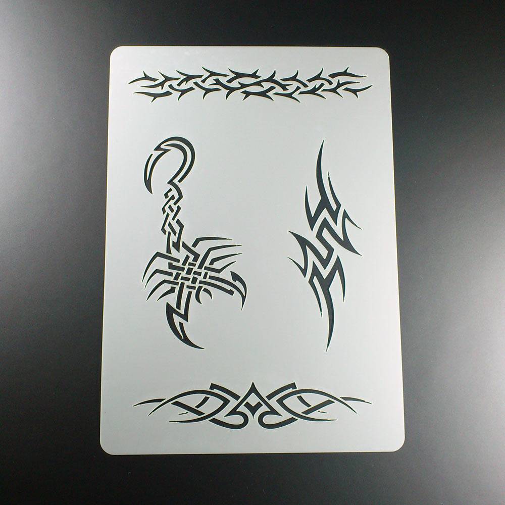 Schablone Dornen Tattoo Scorpion Tribal - BT07 Bild 1