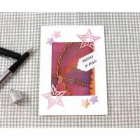 Weihnachtskarte **Stars2** DinA6 mit Umschlag Einzelstück von ZWEIFARBIG Kartengruß Klappkarte Grußkarte XMAS Bild 1