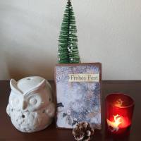 Weihnachtskarte Frohes Fest mit Schneemann und Zweigen Bild 1