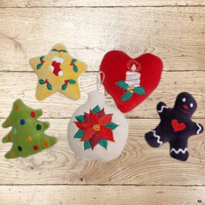 Stickdatei Weihnachten Wichtel Stern Herz Tanne Set 238 – Maschinenstickerei ITH Anhänger Set ab 10x10 Rahmen