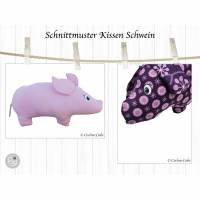 EBook Kissen Schwein, Schnittmuster im A4 Format zum Ausdrucken, inkl. Anleitung und Plottderatei Bild 1