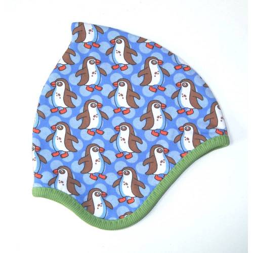 Süße Wende-Zipfelmütze PINGUIN/RINGEL - KU 48/50 - Einzelstück!