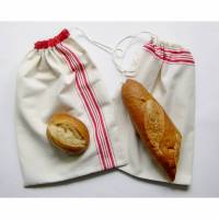 Leinen-Baumwoll-Beutel, Brotbeutel Leinen, Brötchenbeutel aus Leinen mit Baumwolle, Leinensack, Wunschgröße Bäckertasche Bild 1