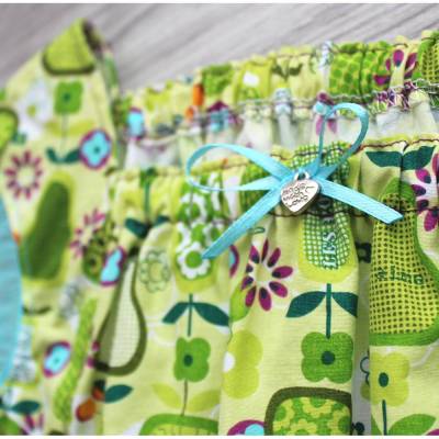 Sommertop - 92/98 Hängerchen grün-hellblau -Birne aqua- von olilu