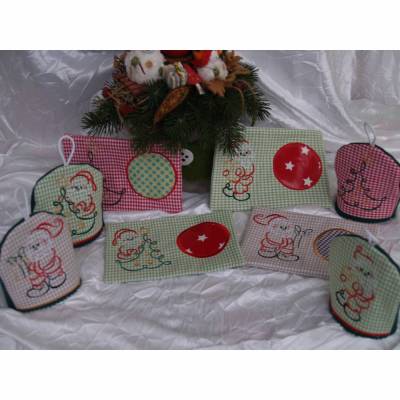 Stickdatei Weihnachten Mug Rug / Eierwärmer ITH 263 Maschinestickerei