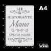 Schablone Ristorante Mama Schriftzug Besteck - BS03 Bild 2