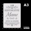 Schablone Ristorante Mama Schriftzug Besteck - BS03 Bild 3